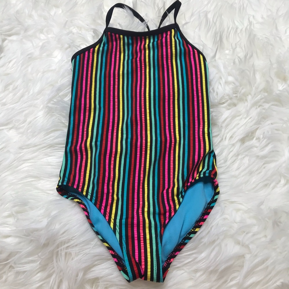 5/$25! Wonder Nation striped one piece swimsuit size 4-5T / x small